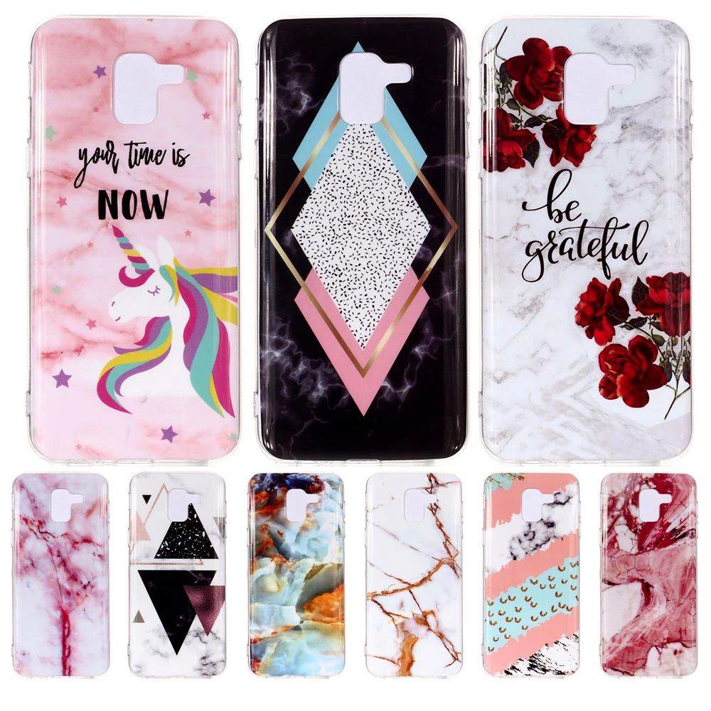 

Marble Unicorn Case For Coque Samsung Galaxy J6 2018 Back cover Soft Silicone TPU For Funda Galaxy J600 J600F Etui shell Cute