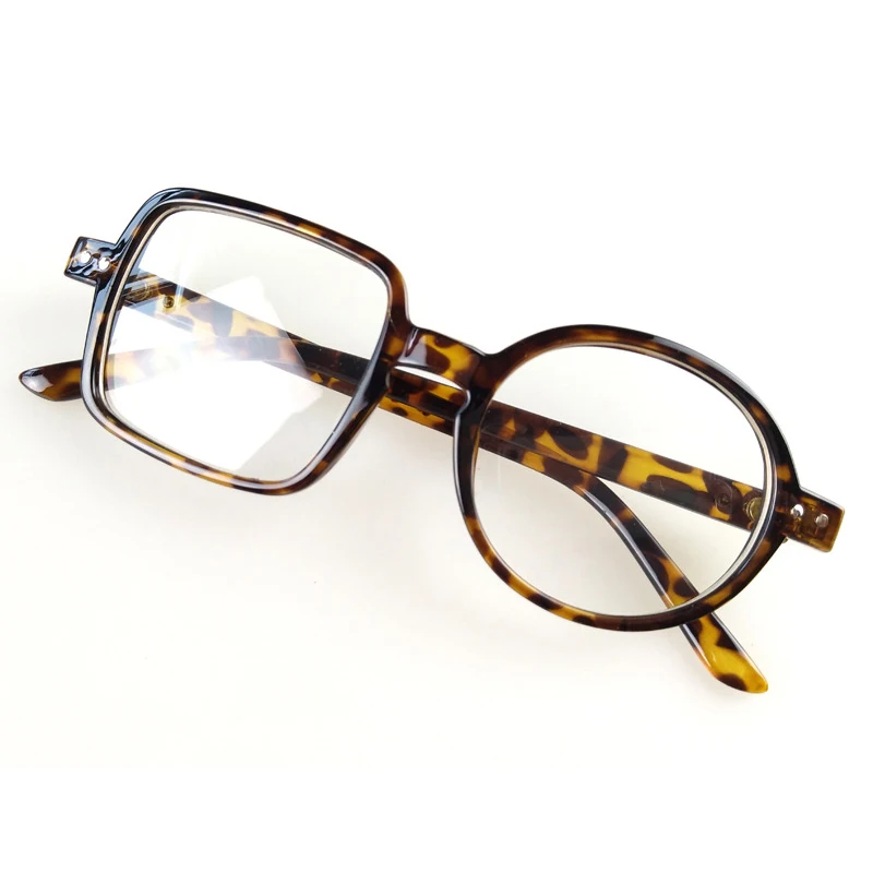 

Left Square Right Round Transparent Glasses Fashion Personal Style Clear Glass Eyeglasses optical glasses Prescription frames D5