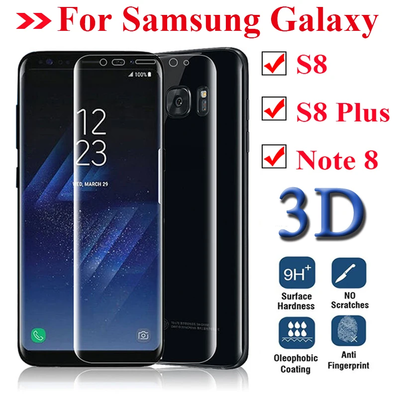 3D защитное стекло на для Samsung Galaxy S8 плюс Примечание 8 screenprotector sumsung s8plus tempered glas note8