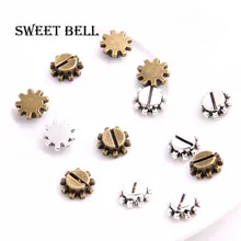 Doce sino 50 pçs 11mm dois cor steampunk engrenagem jóias encantos liga de zinco na moda cameo pequena engrenagem pingente jóias