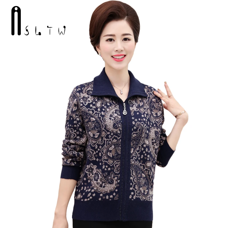 

ASLTW Plus Size Female Cardigan Jacket New Women's Winter Sweaters Cashmere Long Sleeve Zipper Cardigans For Women