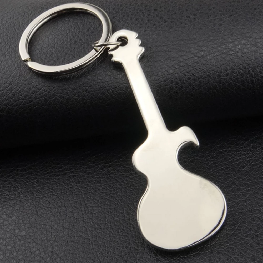 

Unique Guitar opener car Key chain Metal Beer opener Bottle Opener Keychain Tools Outdoor EDC Camping Equipment easy to carry