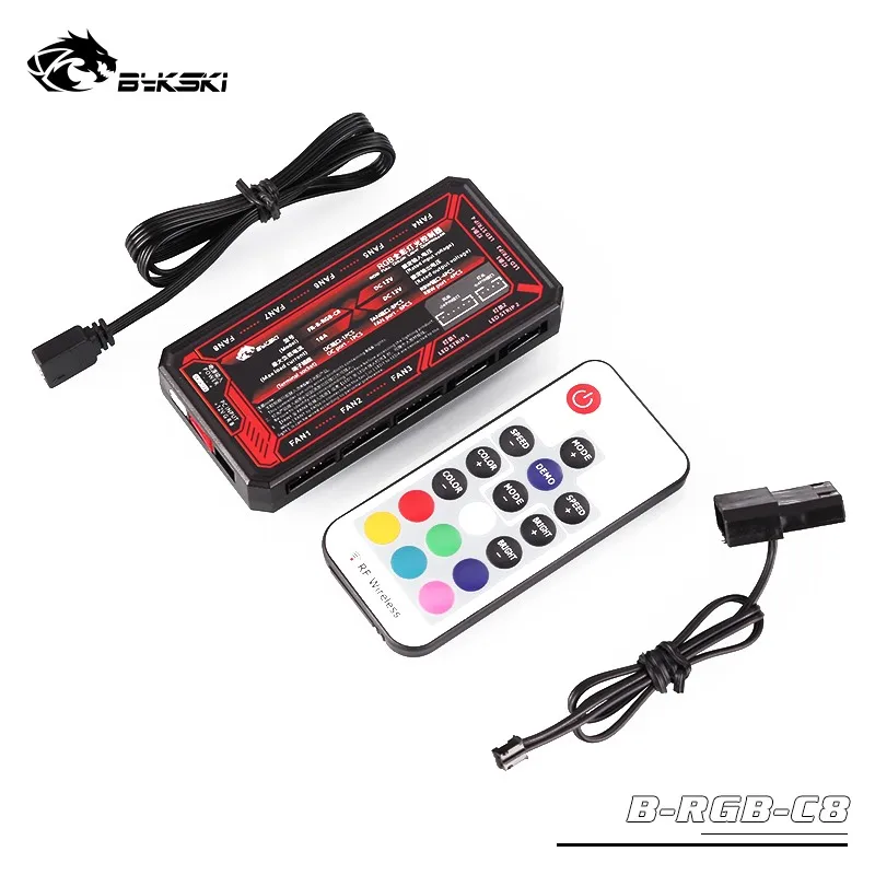 

BYKSKI RGB use for Block 12V RGB LED Strip Light / Support Connect to 12V RGB 4PIN Header in Motherboard/ only compatible Bykski