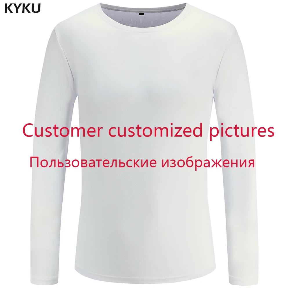 

KYKU Customized S-5XL Picture T-Shirt Full Print 3d T Shirt Woman Long sleeve T-shirt