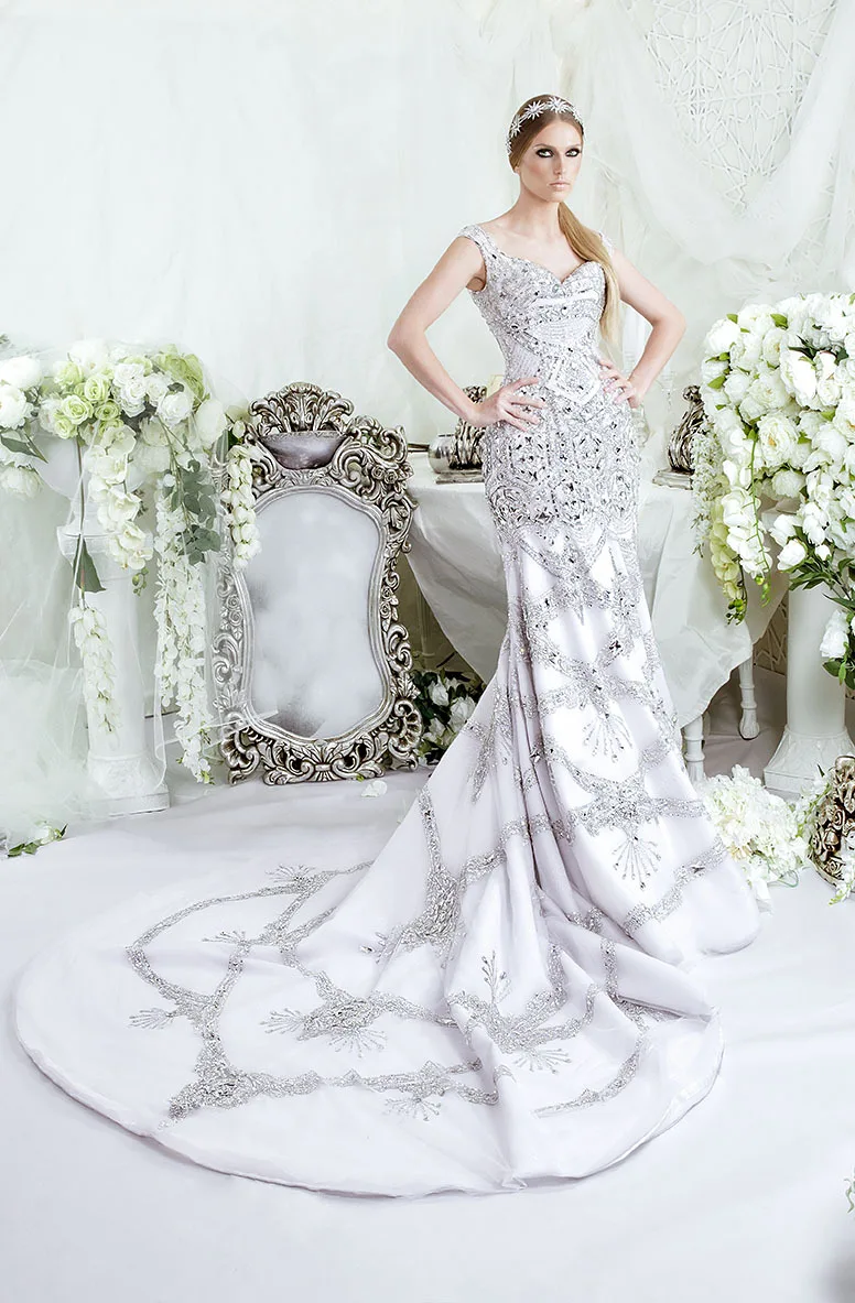 Buy Luxury Design Rhinestone Wedding Dress RLW18 VestidoDe Noiva Mermaid Bridal