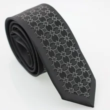 YIBEI Coachella Man модные тонкие шейные платки тонкий жаккардовый Gravatas черный галстук с Отделкой Серебряный геометрический узкий галстук на шею свадьба