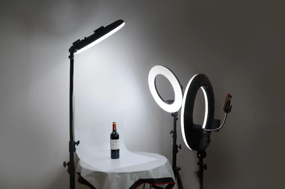 Черный FD-480II светодиодный фонарь-кольцо свет макияж освещение sefie кольцо лампа набор + стоя (2 м) + сумка + батареи CD50