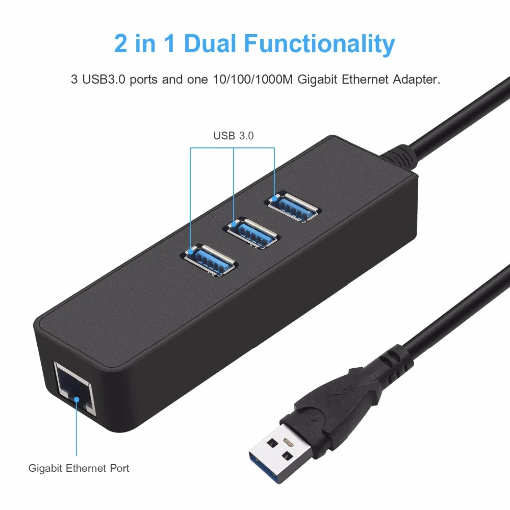 KuWFi USB 3 0 Ethernet адаптер порта концентратор Rj45 Gigabit Lan 10/100/1000 Мбит/с сетевая карта для