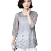 Womens Blouse Shirt Spring Summer Fashion Elegant Lace Sexy Tops and Blouses Plus Size New Sexy Loose  3/4 Sleeve Women New ► Photo 1/6