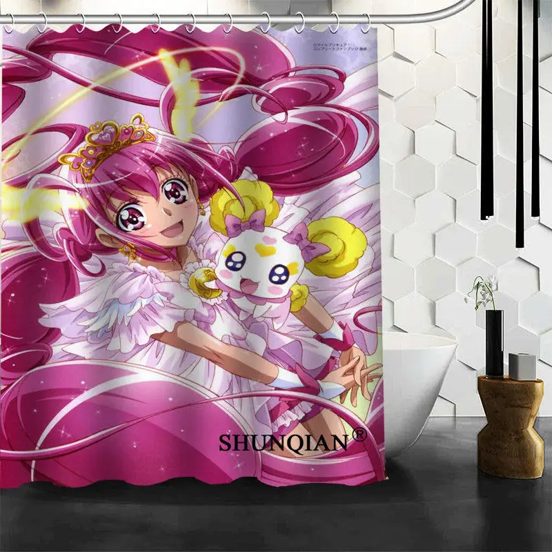 Smile Precure занавеска для душа смешная занавеска для ванны водонепроницаемый из полиэстера ткань Экологичная занавес для ванной подарок - Цвет: 17