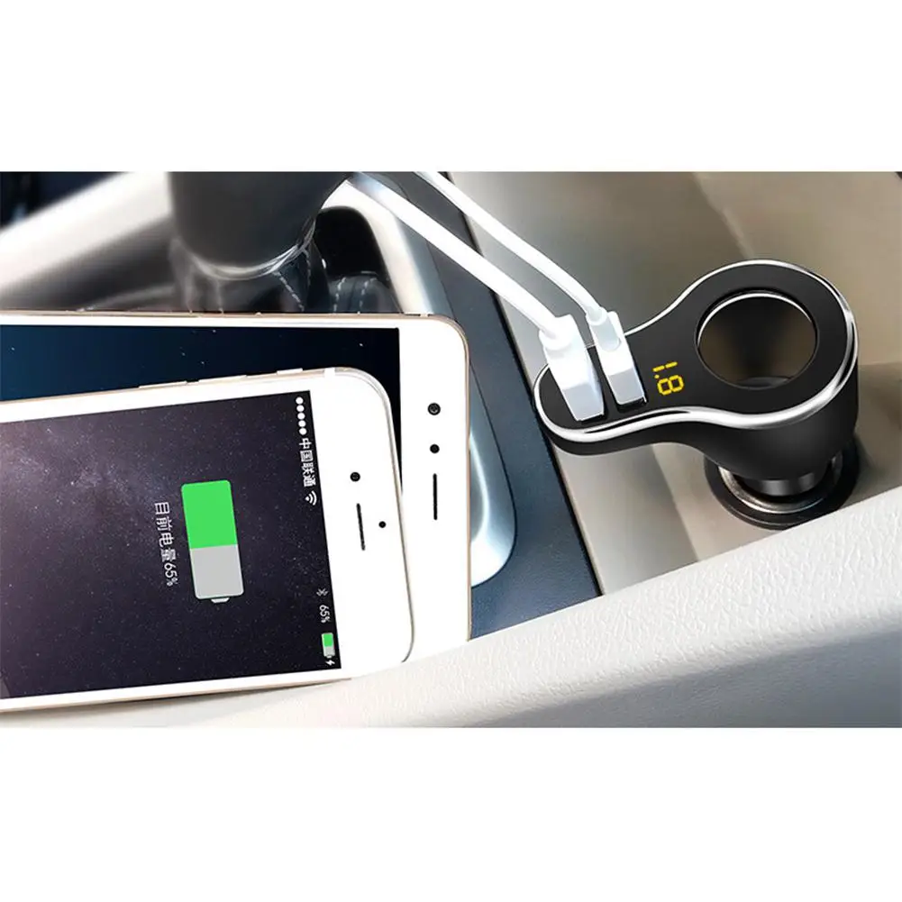 3.1A двойной Переходник USB для зарядки в машине Быстрая зарядка с Volmeter прикуриватель разветвитель повторное зарядное устройство для телефона gps DVR