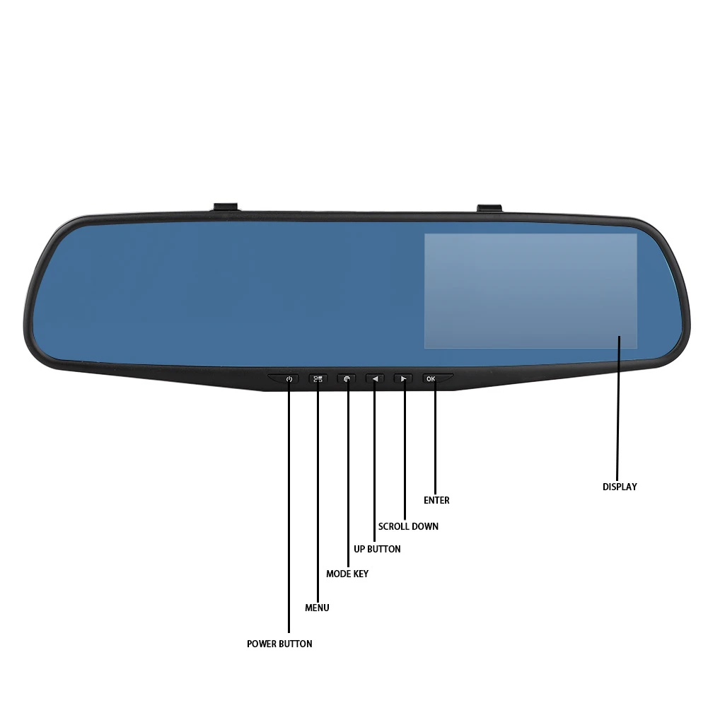 1080 P Full HD 4,3 ''lcd для транспорта, с двумя объективами приборной панели камеры Автомобильный видеорегистратор видео рекордер автомобиля зеркало заднего вида камера 600 Mah