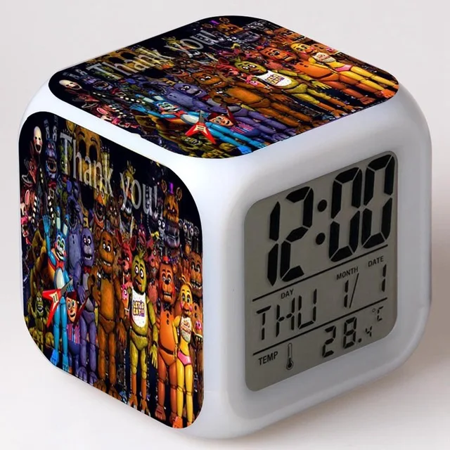 Бонни и Чика Foxy world светодиодный 7 цветов вспышки часы световой цифровой будильник пять ночей у Фредди часы - Цвет: Многоцветный
