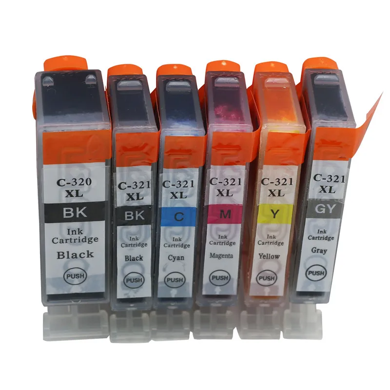 6PK Ink Cartridges Compatible For Canon Printer Cartridge BCI 320 BCI 321 PIXUS (Japan) iP3600 