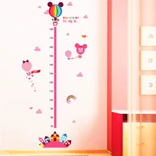 Cartoon Disney Minnie Mickey Mouse Growth Chart Wall Stickers For Kids Room Decor Height Measure Home Living Room PVC DIY Decals