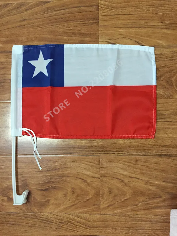 

30x45CM Chile window Car flag polyester Car decoration with flagpole Free Shipping