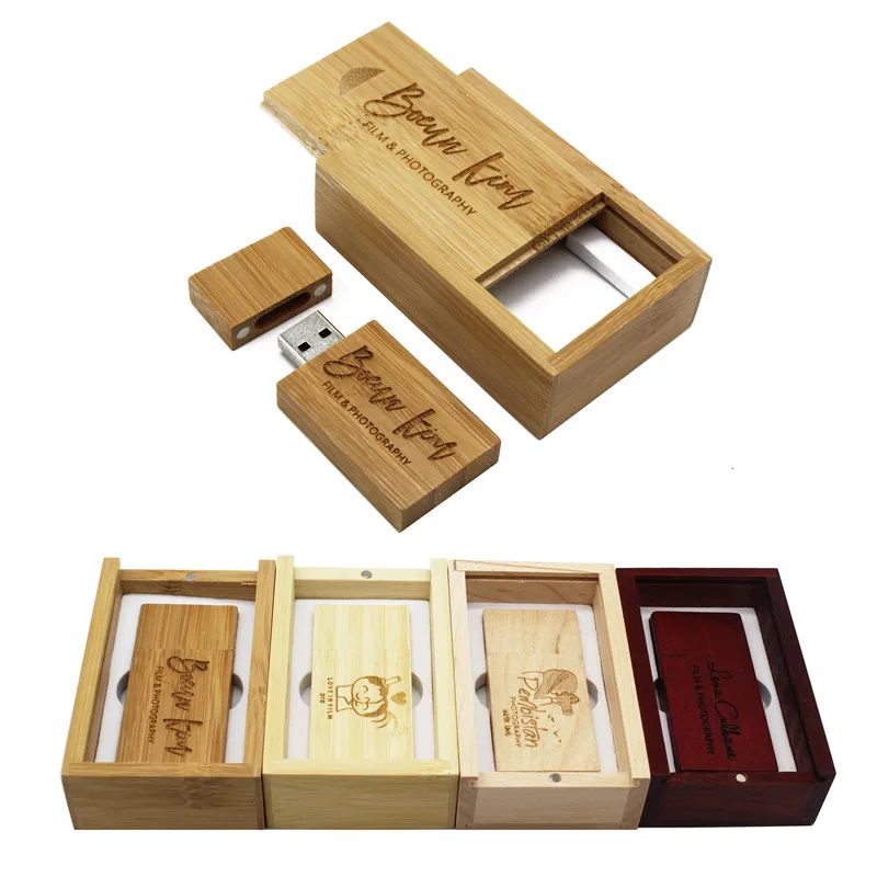 BiNFUL деревянный+ коробка с логотипом на заказ 64 ГБ USB 2,0 usb флеш-накопитель 4 ГБ 8 ГБ 16 ГБ Флешка 32 Гб usb флешка