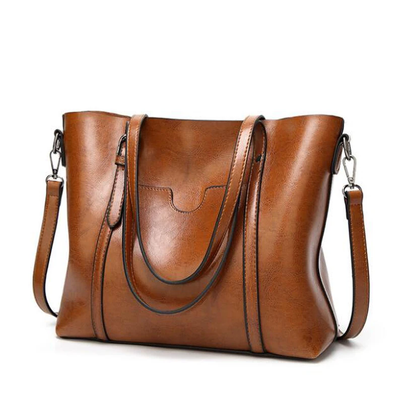 

Vintage Women Oil Wax Leather Handbag Ladies Luxury Hhandbags Women Bags Women Shoulder Crossbody Bbags For Women Bolsos Mujer