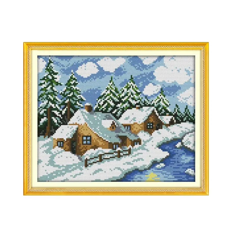 Joy Sunday/зимний сказочный домик 11CT 14CT китайский набор для вышивки крестом мебель