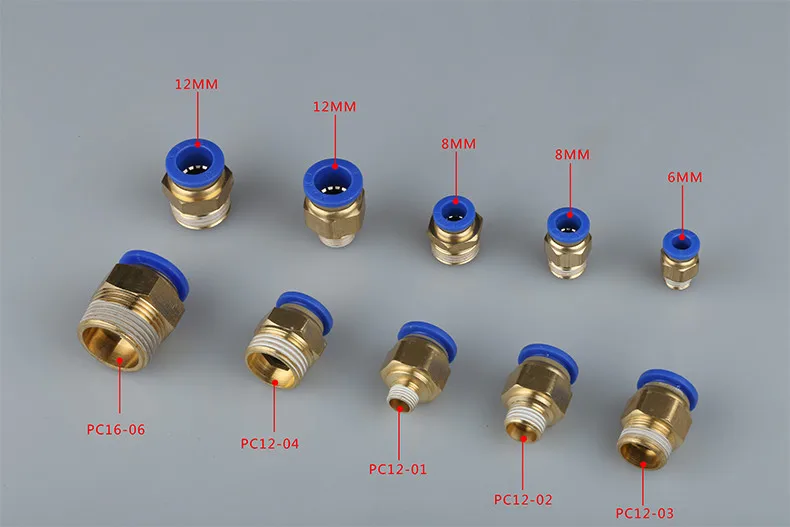 50pcs 6mm Air Pneumatic Pipe Tube to  18  Pneumatic fitting Quick Coupler Fitting Connector Pneumatic air  fitting PC6-01 (2)