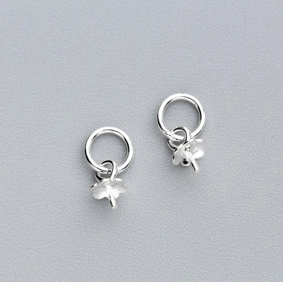 5pcs 925 Sterling Silver Pearl Cup Cap Jump Rings Pin Pendant ...