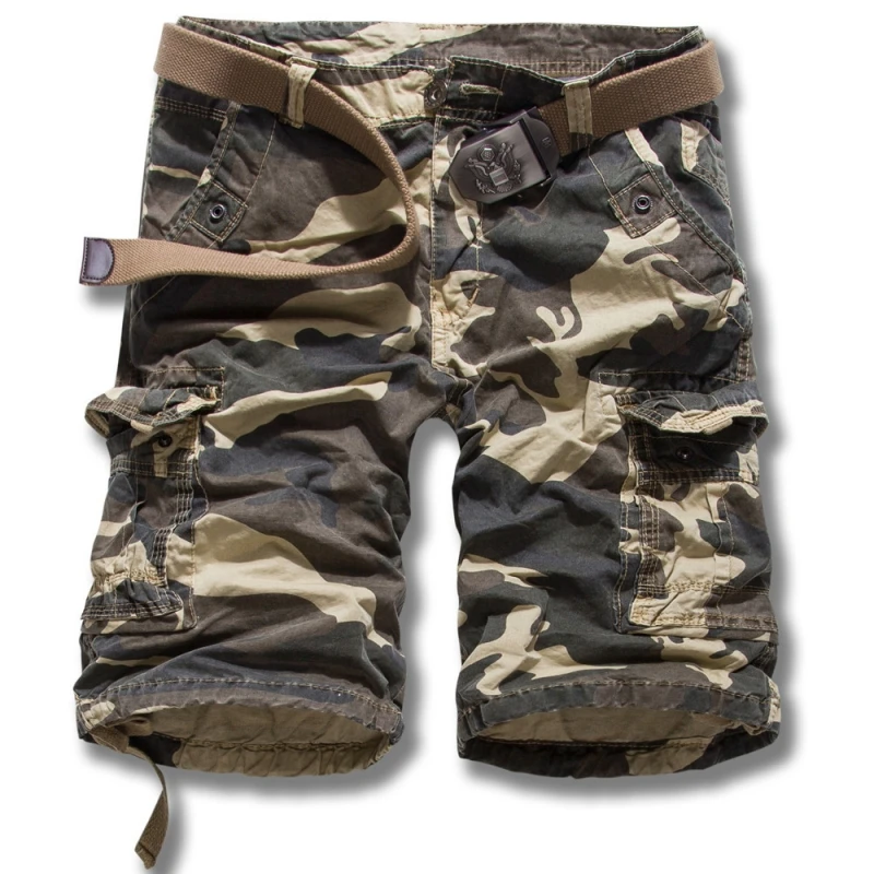 Pánské kraťasy Značka Casual Army Camouflage Kalhoty Loose Cargo Shorts Velké velikosti Vojenské krátké kalhoty Kombinézy Kalhoty pro muže  t