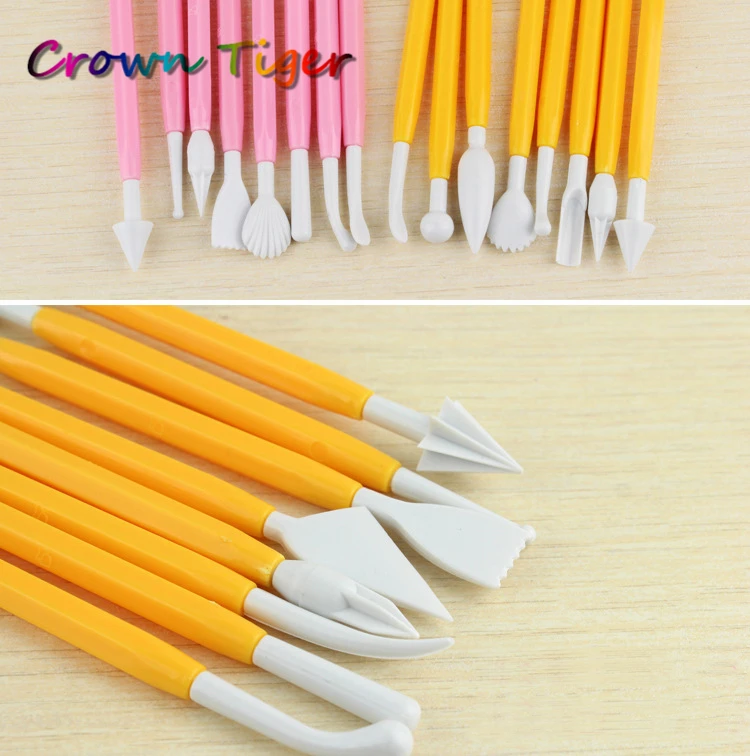 

8Pcs/lot modeling clay mud Tools set Children plasticine Polymer Clay Tools Polyform sculpting Engraving Flower Embossing Tool