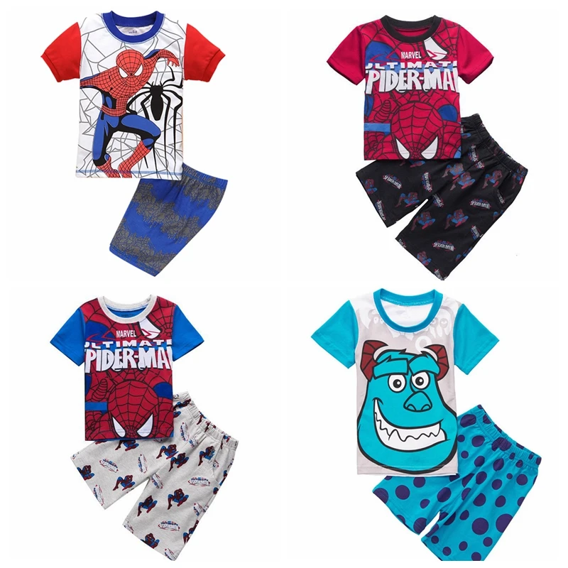 

Boy superhero spider-man pijamas pajamas children children's cartoon animals clothes set my pajamas for 2 - 7 years old children