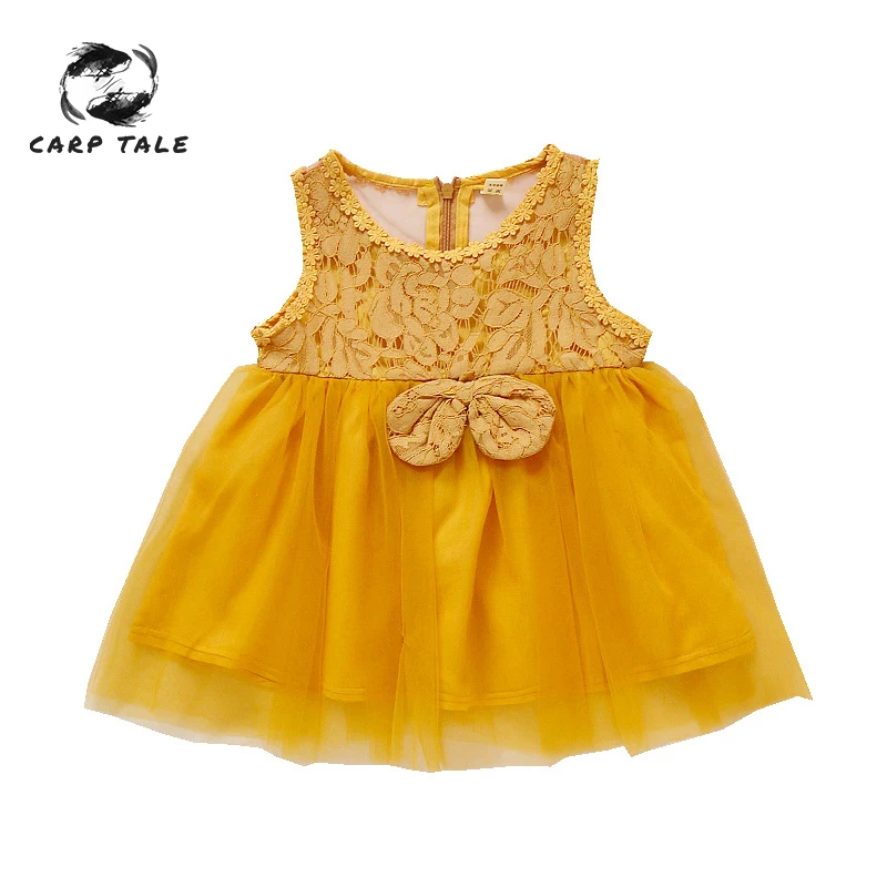 

Baby girl 1-3 years dress summer 2019 new lace cute female treasure children's sleeveless princess dress baby girl dress