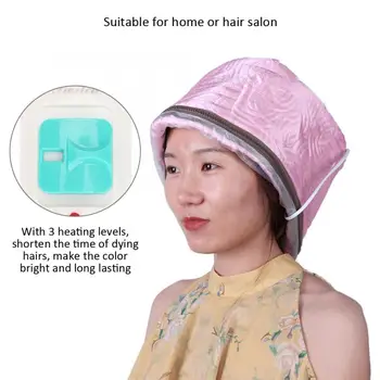 

3 Levels Thermostat Electric Hat Adjustable Heating Haircare Hood Hat EU Plug 220V Hair Salon Accessories Massage Relaxation EU
