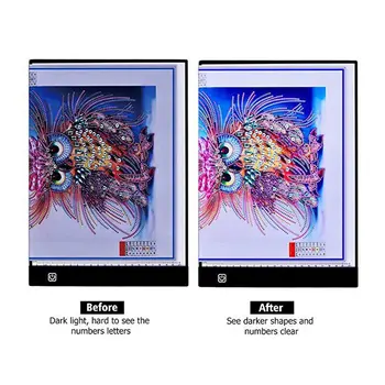 

Hot A4 LED Light Pad Dimmable Tracing Light Board Detachable Stand Clips for Diamond Painting MDD88