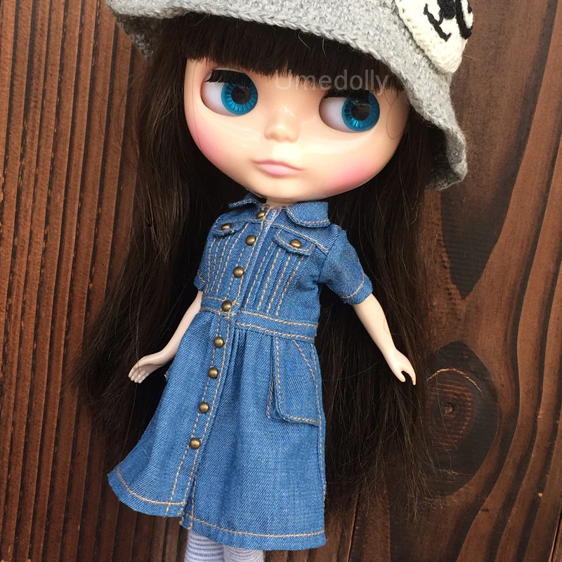 Милое джинсовое платье для Blyth Momoko Azone Licca кукла Барби аксессуары одежды 1
