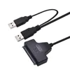 Plástico USB 2,0 a SATA 22 Pin 2,5 pulgadas portátil Disco Duro HDD SSD adaptador Cable 50 CM HDD convertidor (no es compatible con 3,5 