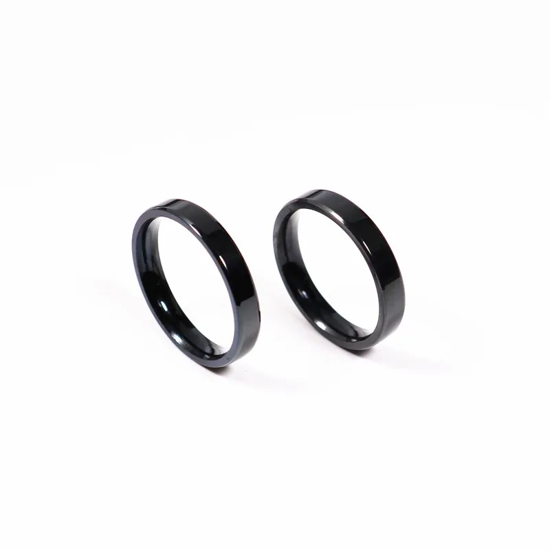 Le. Baiser 3 мм черное титановое кольцо из нержавеющей стали обручальные очаровательные кольца для мужчин и женщин парные кольца с хвостом
