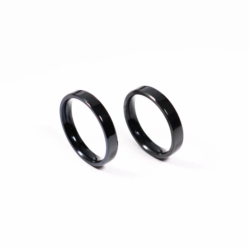 Le.Baiser 3mm Black Titanium Stainless Steel Ring Engagement Wedding Charm Rings Men Women Couples Tail Ring