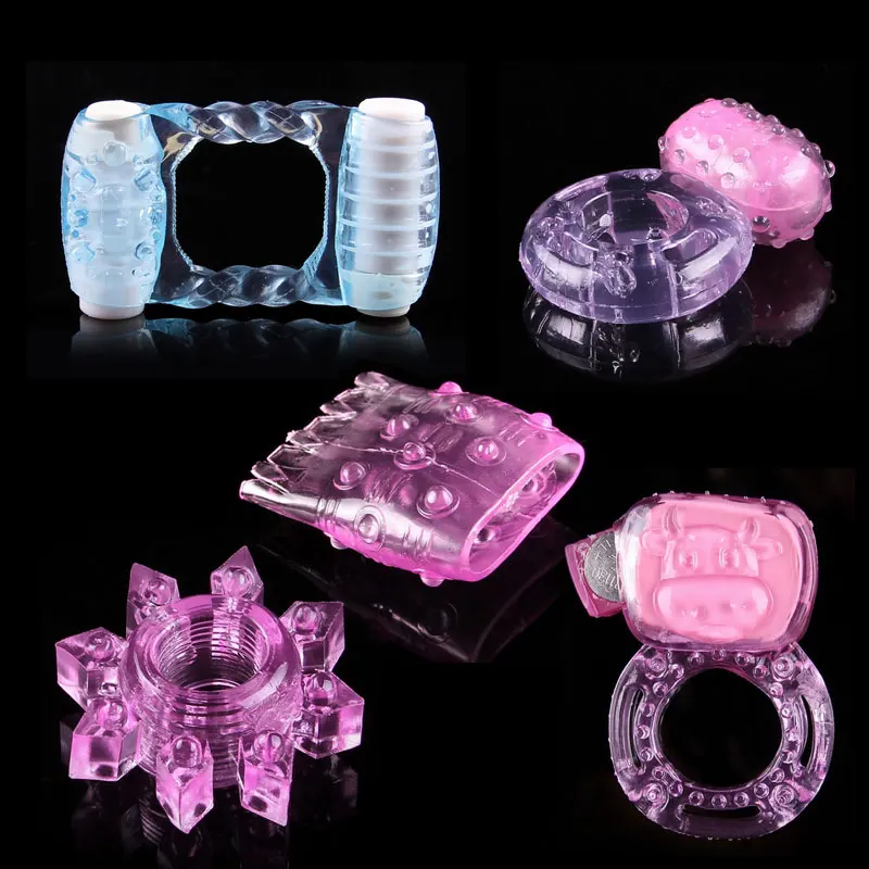 5pcs pack Silikon Penis Rings Cock Vibration Ring Cockrings Vibration Ring for Penis Sex Product for