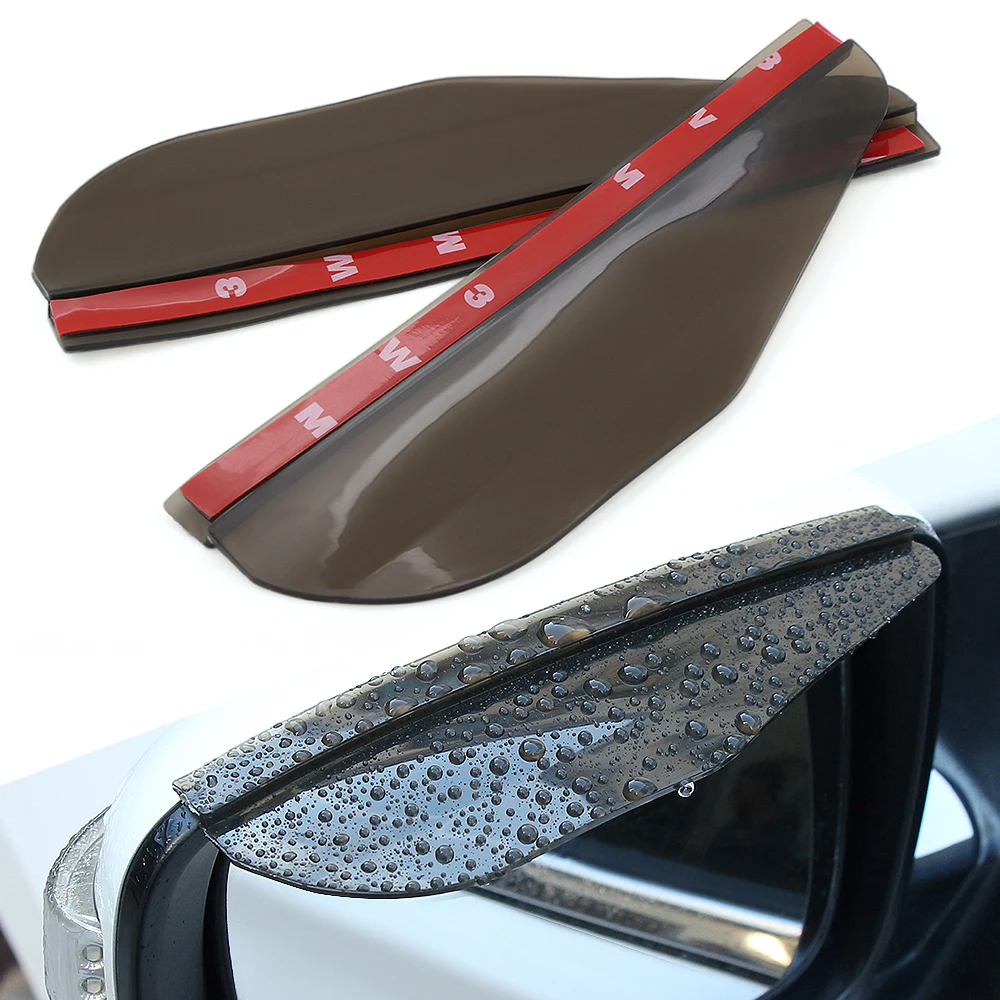 

2 pcs Car Styling PVC Car Rear View Mirror Sticker Rain Eyebrow for ford focus 2 kia rio hyundai creta hyundai solaris lifan x60