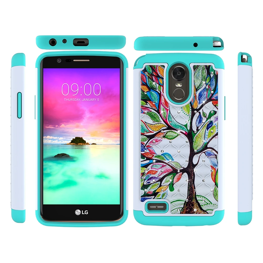 For LG Stylo 3 Case Rhinestone Bling Shockproof Silicone