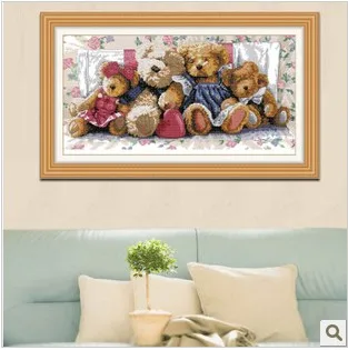 

Factory Shop Cross Stitch Kit Bear Family Animal High Quality Free Shipping