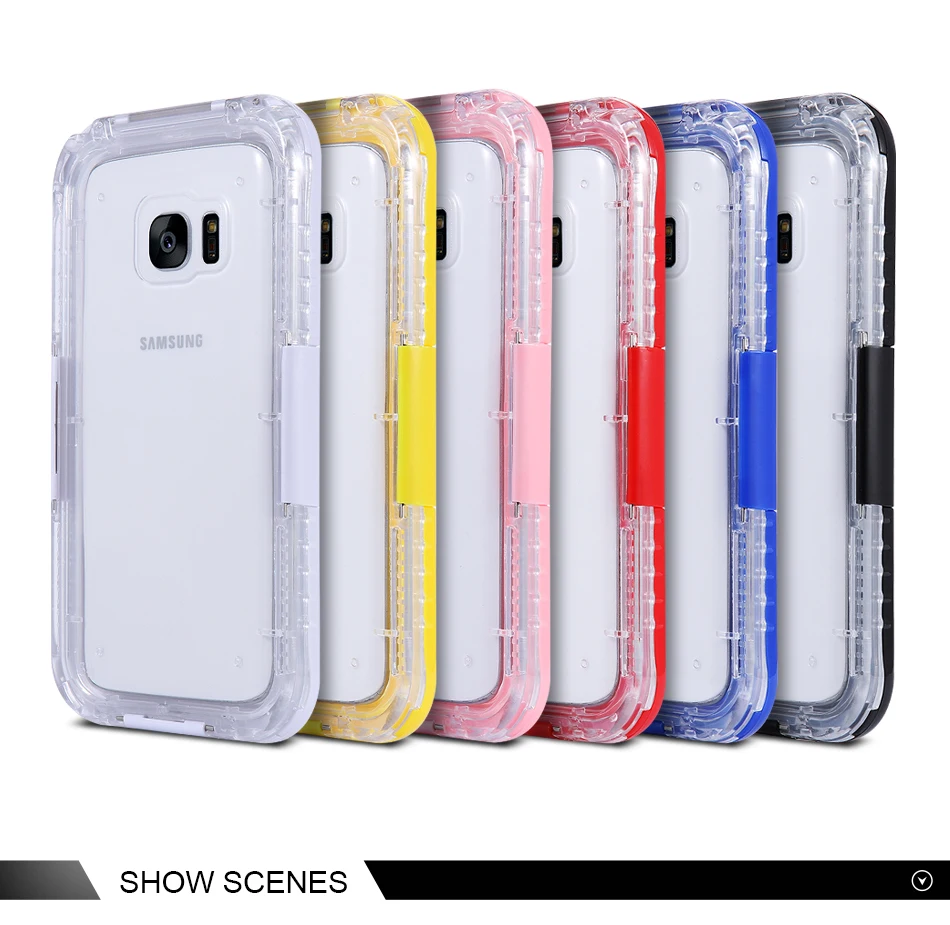 For Samsung Galaxy S7 S7 edge Waterproof Case Diving Underwater Watertight Cover Universal Hard PC+TPU Full Clear For S7 S7 Edge (9)