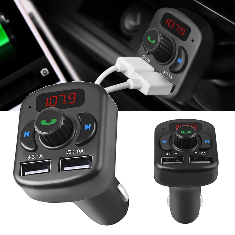 Новый Авто Bluetooth Hands-free вспомогательный аудиоресивер fm-адаптер передатчик USB зарядное устройство