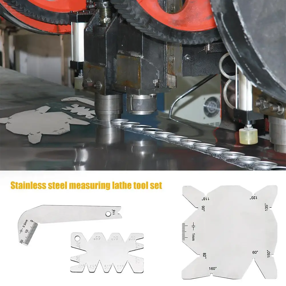 

3Pcs/Set Drill Bits Angle Gauge Dirll Sharpener Tools S/S Inspection Angle Gage Measuring Gauging Lathe Tool