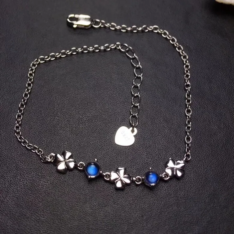 

Женский браслет, простой и изысканный, серебро 925 пробы, натуральные драгоценные камни, красивые и чистые цвета