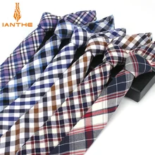 Бренд мужские деловые галстуки в повседневном стиле хлопок плед Узкий Тонкий галстук британский джентльмен Свадьба Corbatas Gravatas шеи галстук