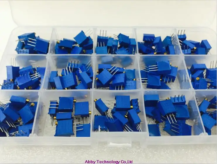 

15values*10pcs=150Pcs/Lot 3296W (50R - 2M) Multiturn Trimmer Potentiometer Kit High Precision 3296 Variable Resistor