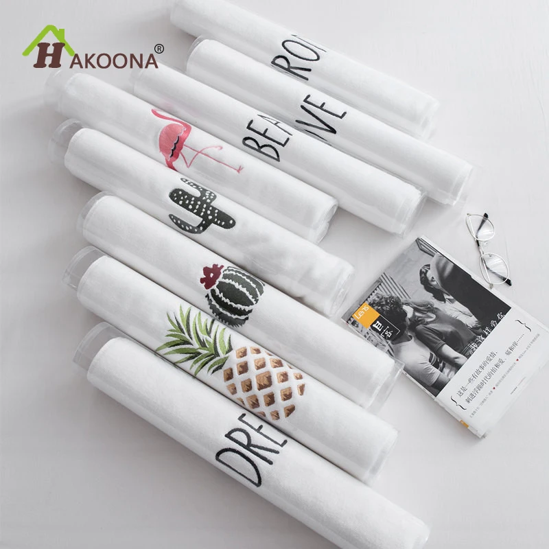 HAKOONA Ins Thick Embroidery Cotton Bath Room Foot Towels 80 cm * 50 cm Machine Washable
