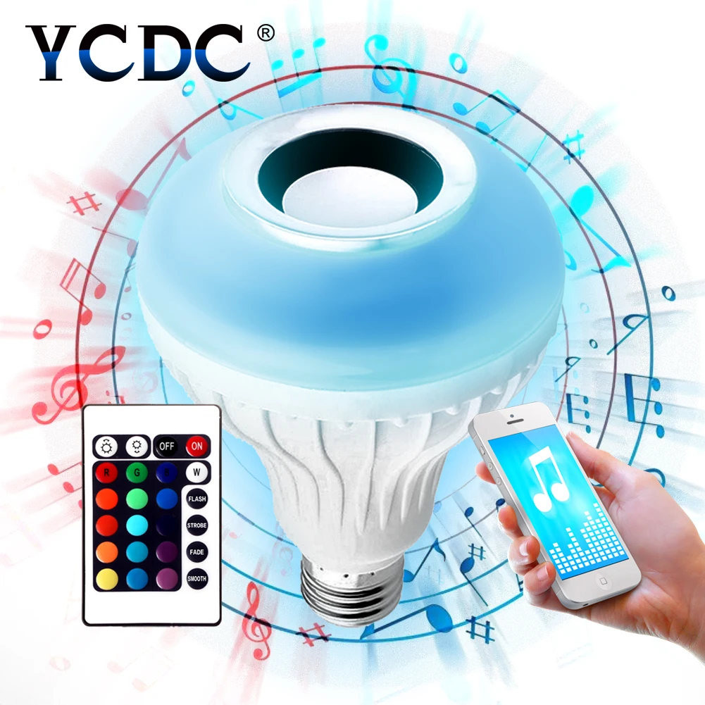 YCDC Smart LED Blub Wireless Bluetooth Speaker Audio Light 12W 110V