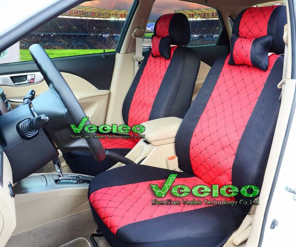 Rojo Negro Efecto 3D Fundas de Asientos para Seat Leon Cubierta Coche Completo