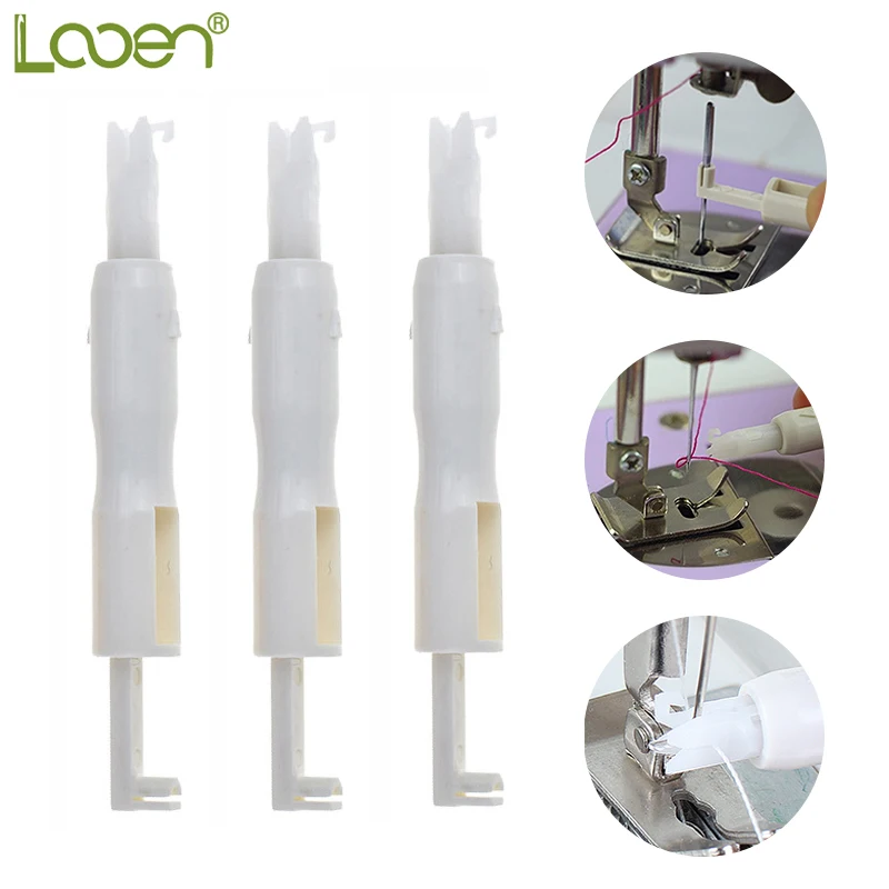 

2Pcs/set Looen Automatic Sewing Machine Needle Threader String Device Applicator Guide Thread Sewing Tools Women Needle Threader