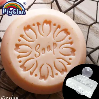 

Wreath Soap Stamp Clear Natural Organic Stamp With Handle Glass Handmade Soap Making Seal Acrylic Chapter Custom Flower Rose